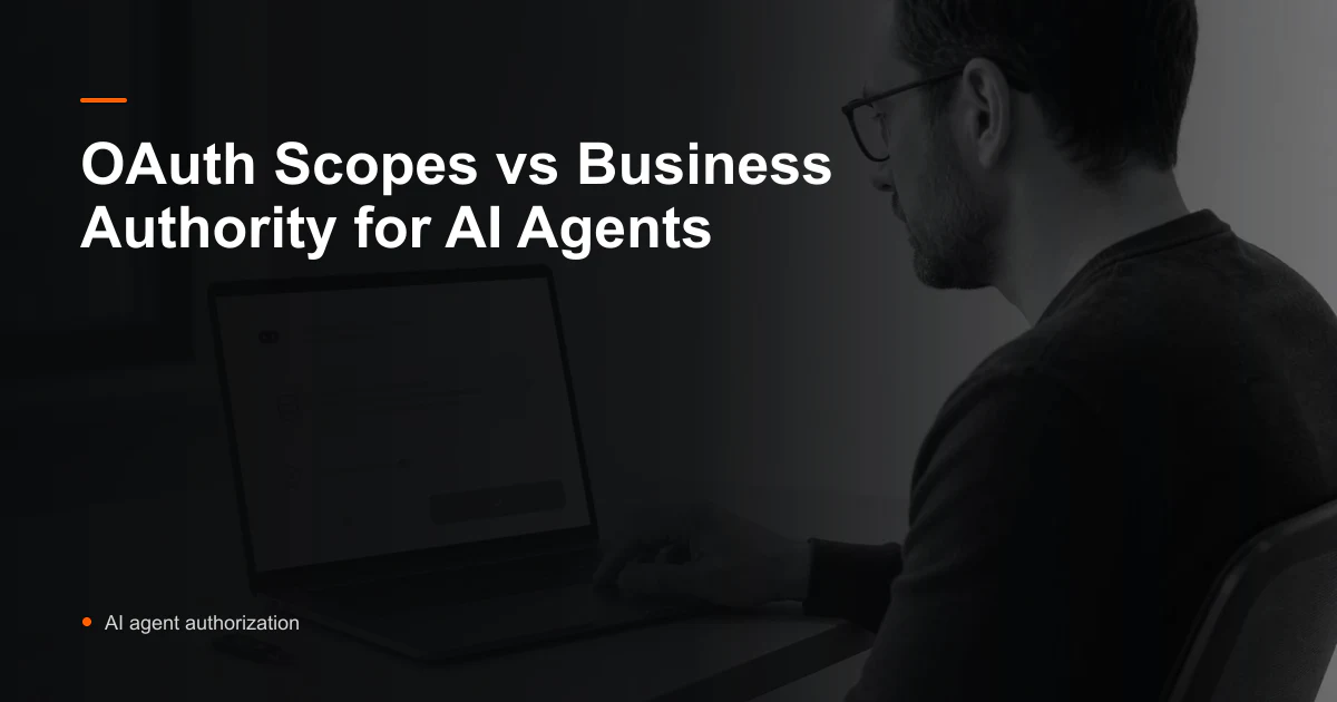 OAuth scopes feeding into a narrower business authorization decision for an AI agent
